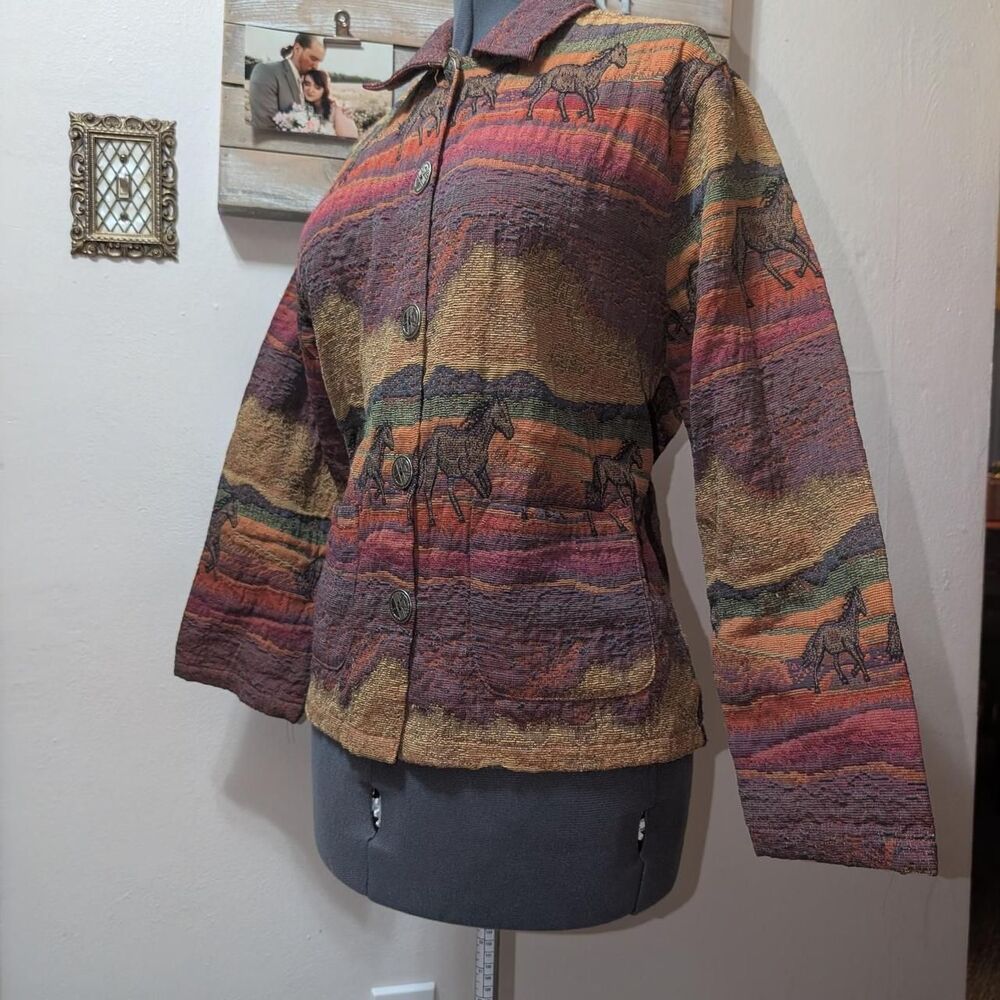 Laura-ashley Women's Multi Horse Motif Jacket